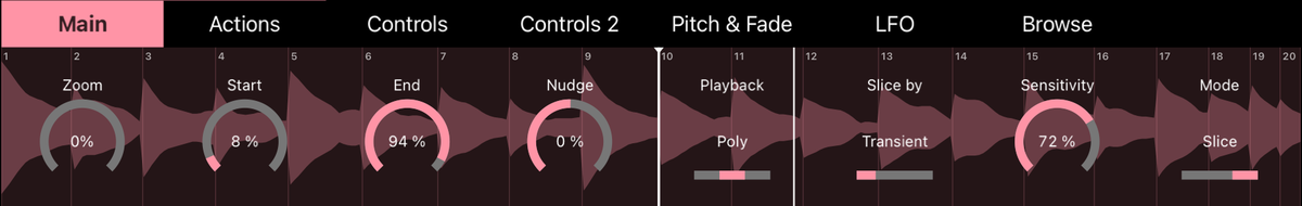 7III Tap Simpler banks and waveform controls